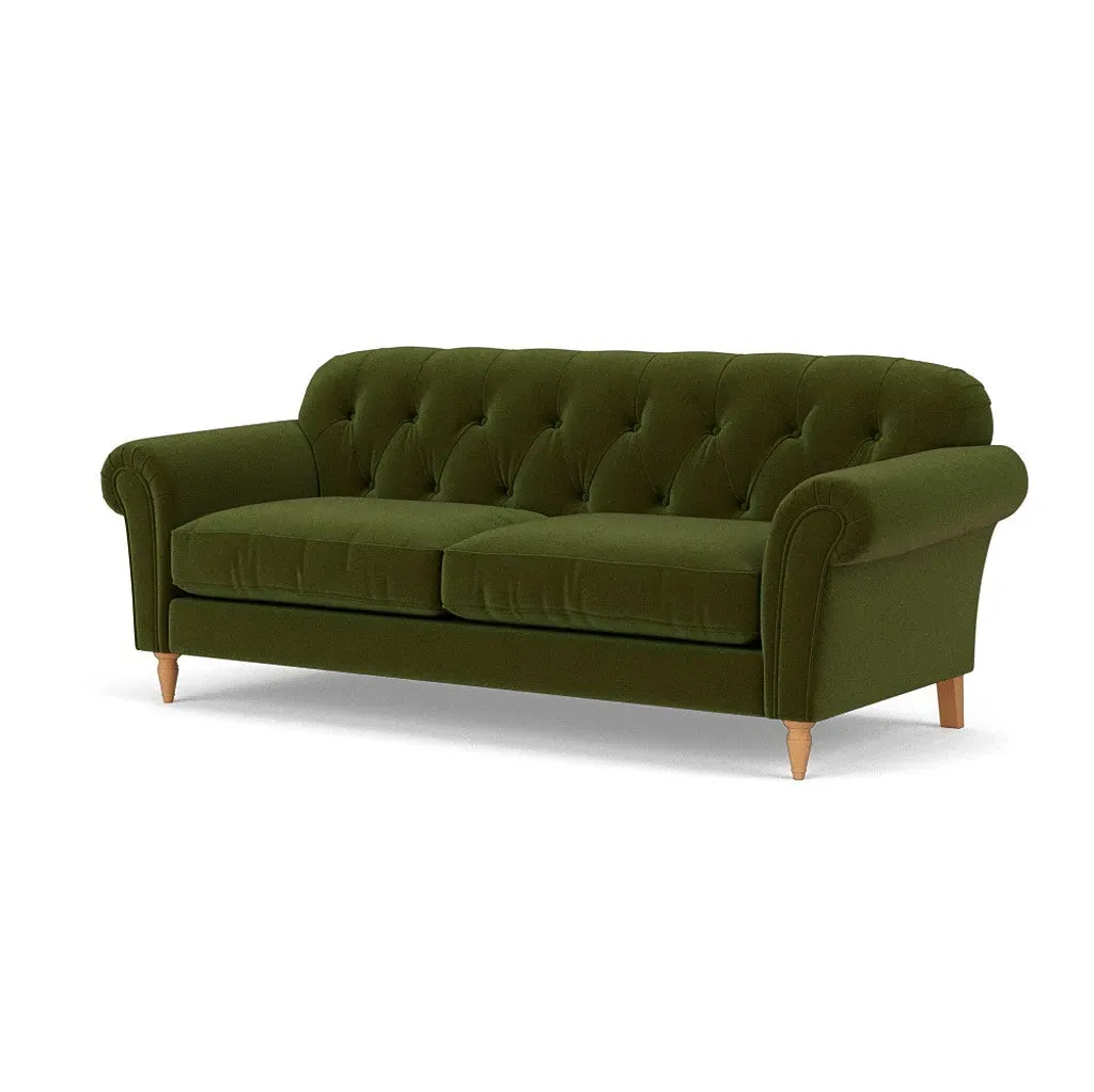 4-Seater Sofa - Forest Green, Matt Velvet