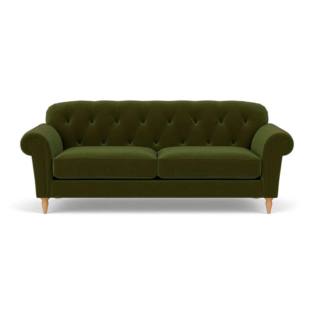 4-Seater Sofa - Forest Green, Matt Velvet