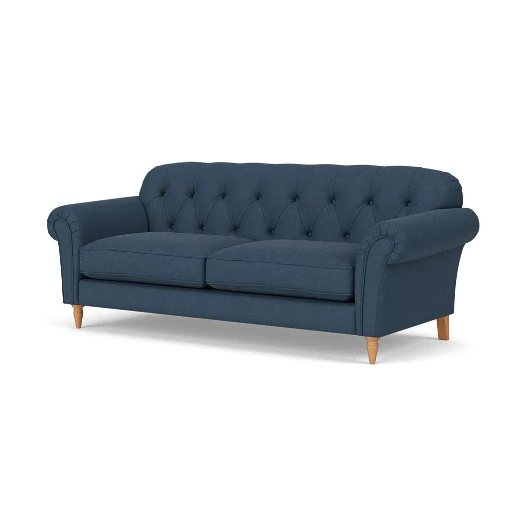 4 Seater Sofa - Indigo, House Linen Mix