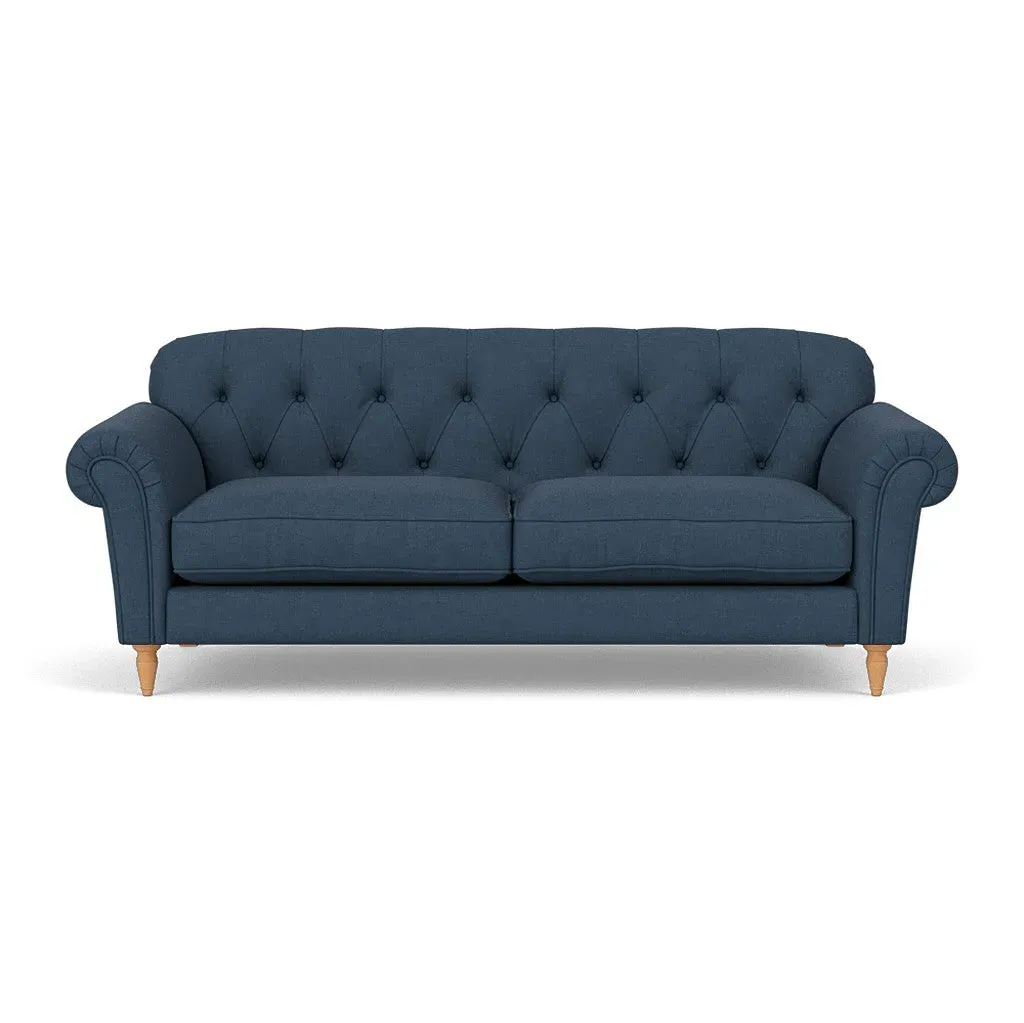 4 Seater Sofa - Indigo, House Linen Mix