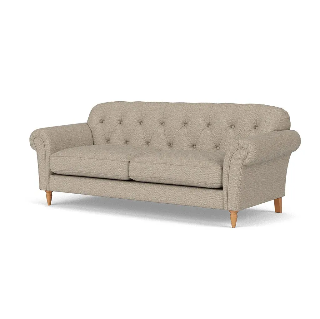 4-Seater Sofa - Natural, Herringbone Weave