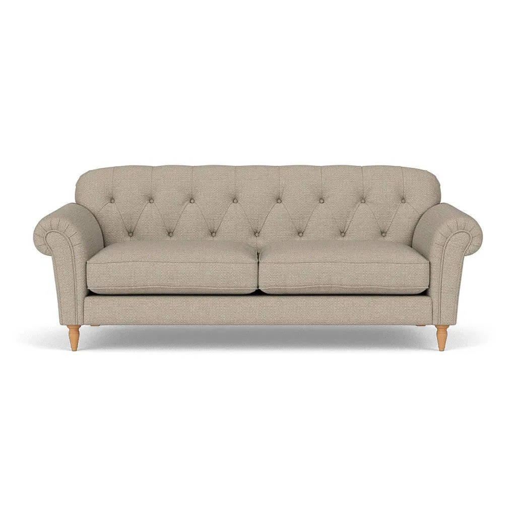 4-Seater Sofa - Natural, Herringbone Weave