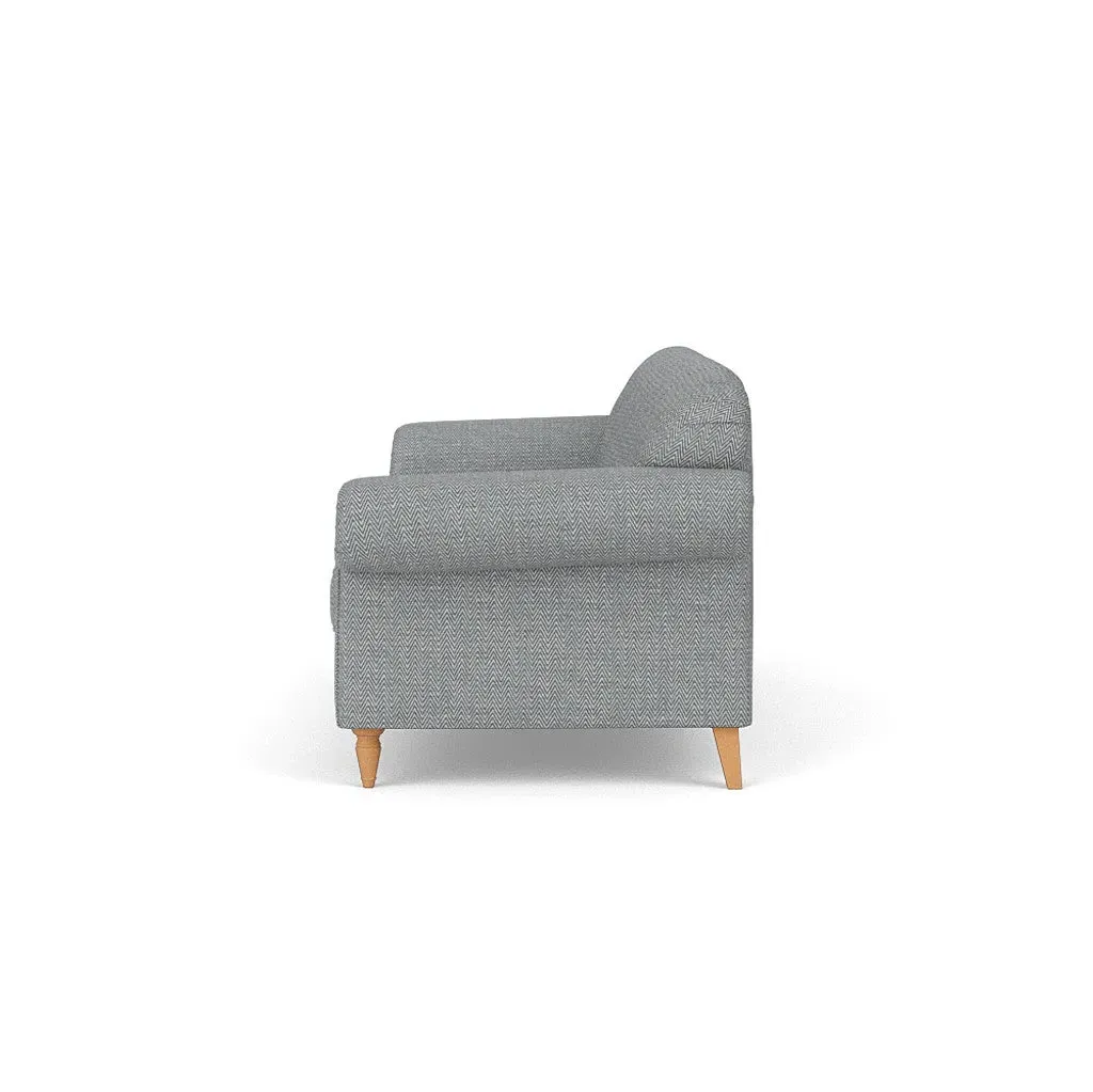 4-Seater Sofa - Navy, Herringbone Weave