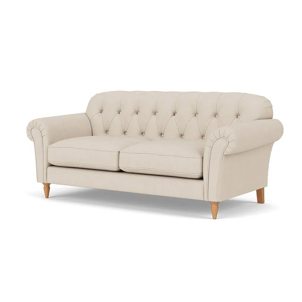 Chapman 3-Seater Sofa - Lily White, Linen Mix