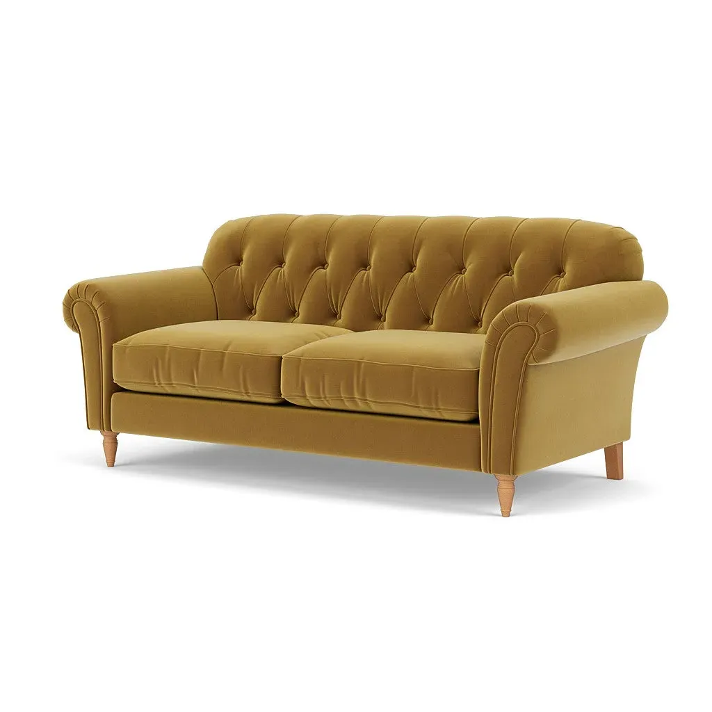 Chapman 3-Seater Sofa - Mustard, Matt Velvet