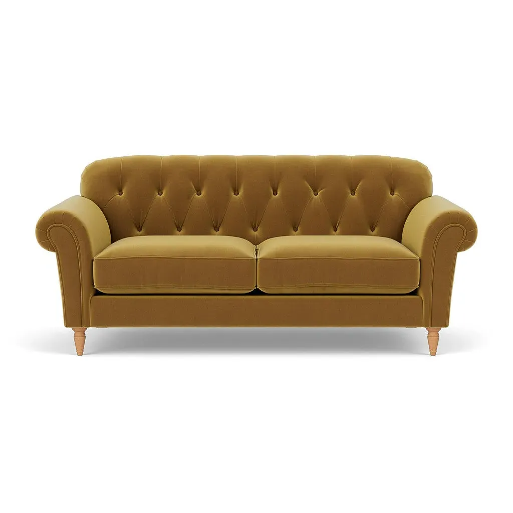 Chapman 3-Seater Sofa - Mustard, Matt Velvet image
