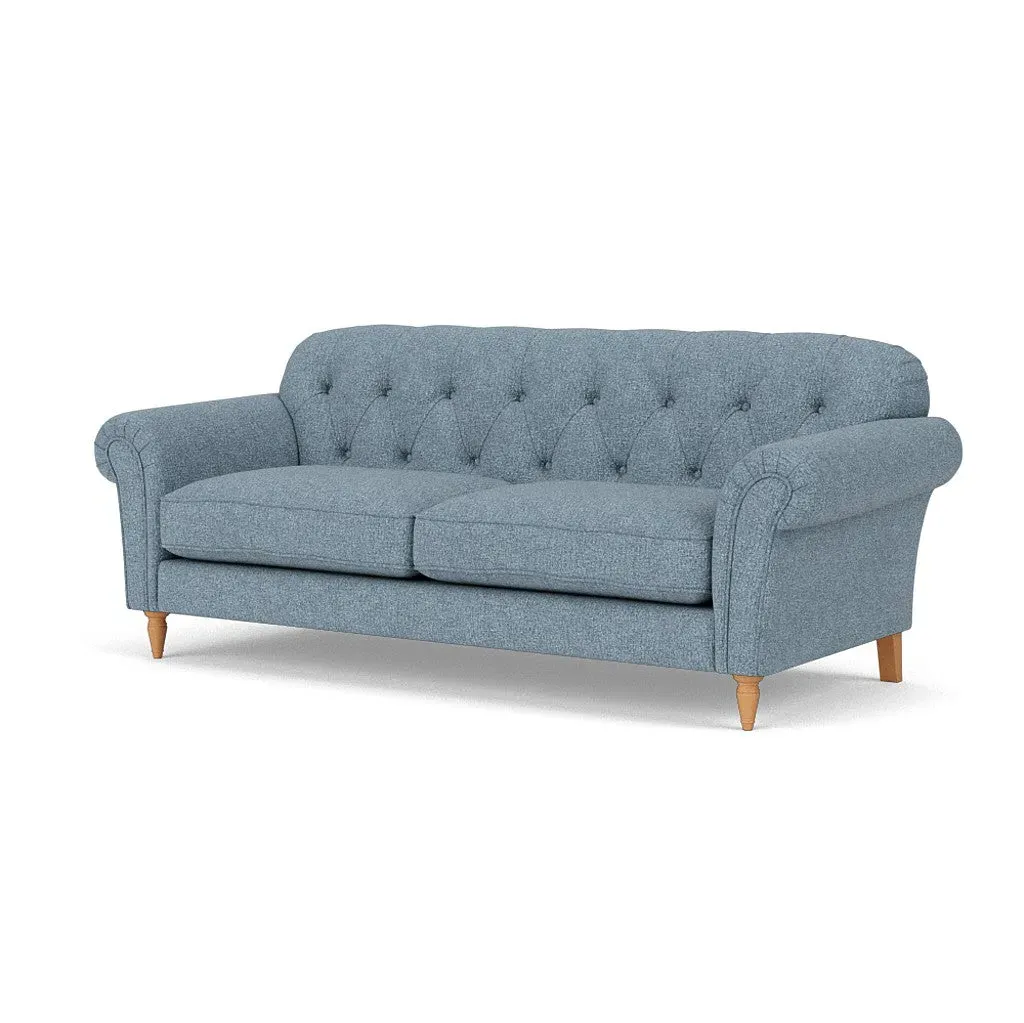 Chapman 4-Seater Sofa - Mid Blue, Aquaclean Oxford