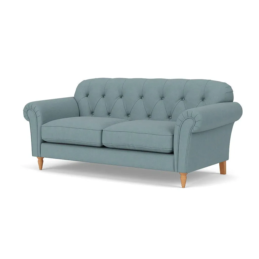 Large 2-Seater Sofa - Sky Blue, House Linen Mix
