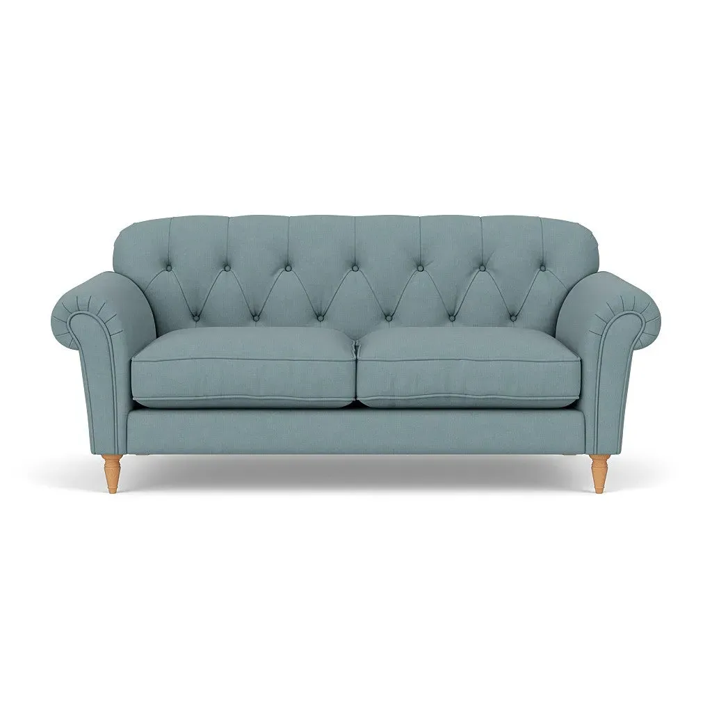 Large 2-Seater Sofa - Sky Blue, House Linen Mix