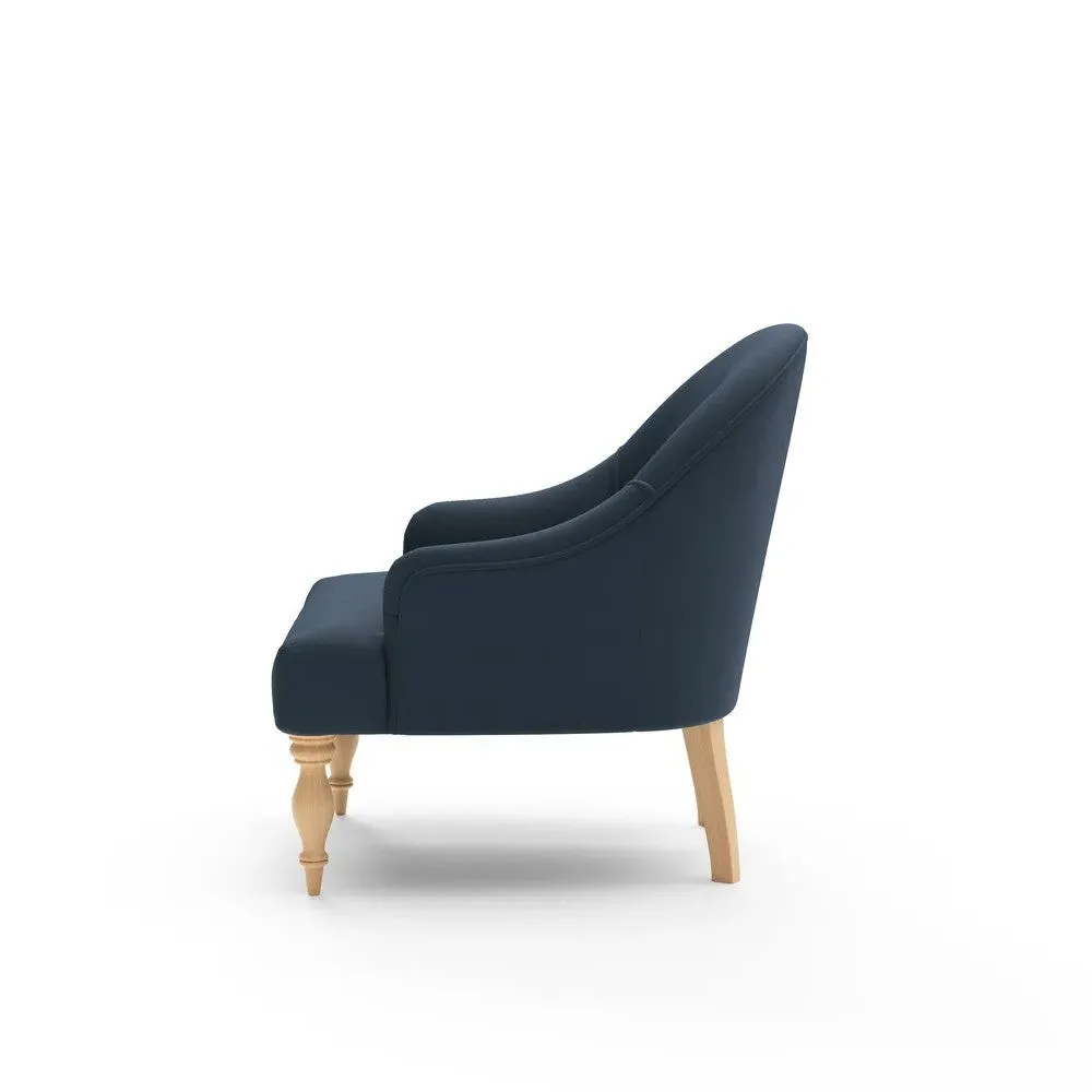 Armchair - Dark Blue, Matt Velvet