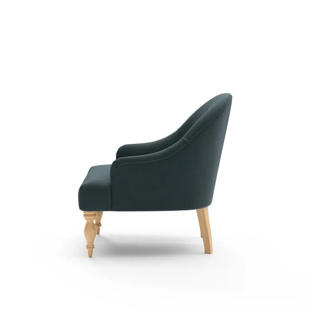 Charlotte Armchair - Blue, Matt Velvet