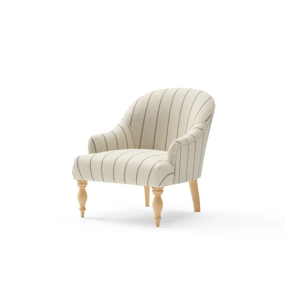 Charlotte Armchair - Charcoal, Compton Stripe