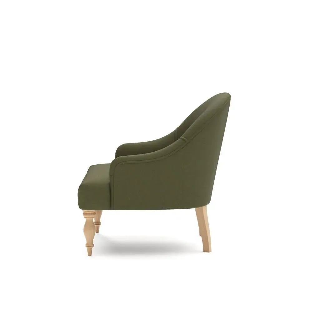 Charlotte Armchair - Forest Green, House Linen Mix