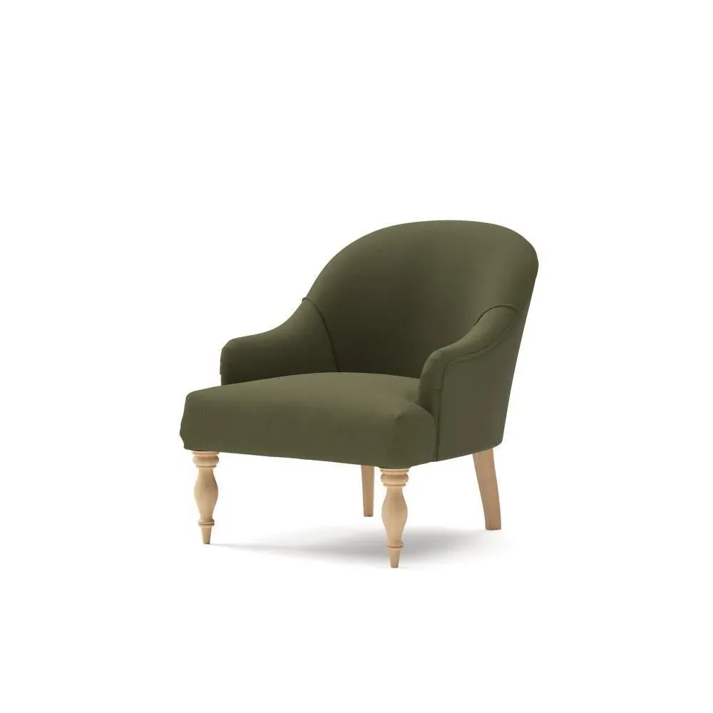 Charlotte Armchair - Forest Green, House Linen Mix