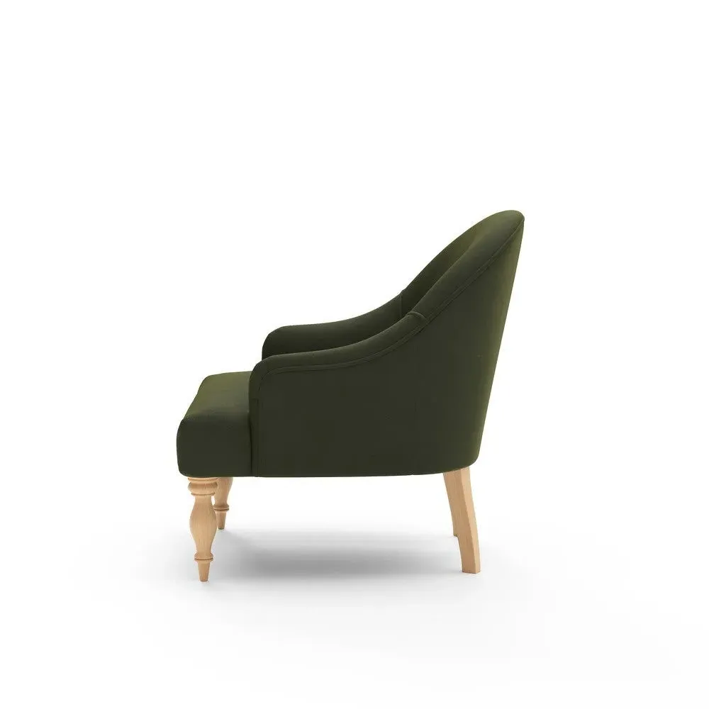 Charlotte Armchair - Forest Green, Matt Velvet