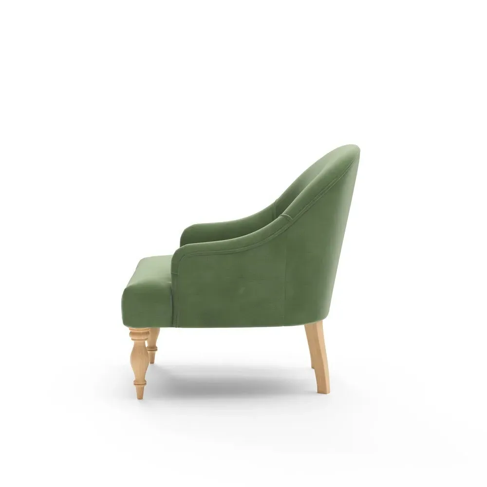Charlotte Armchair - Green, Velvet