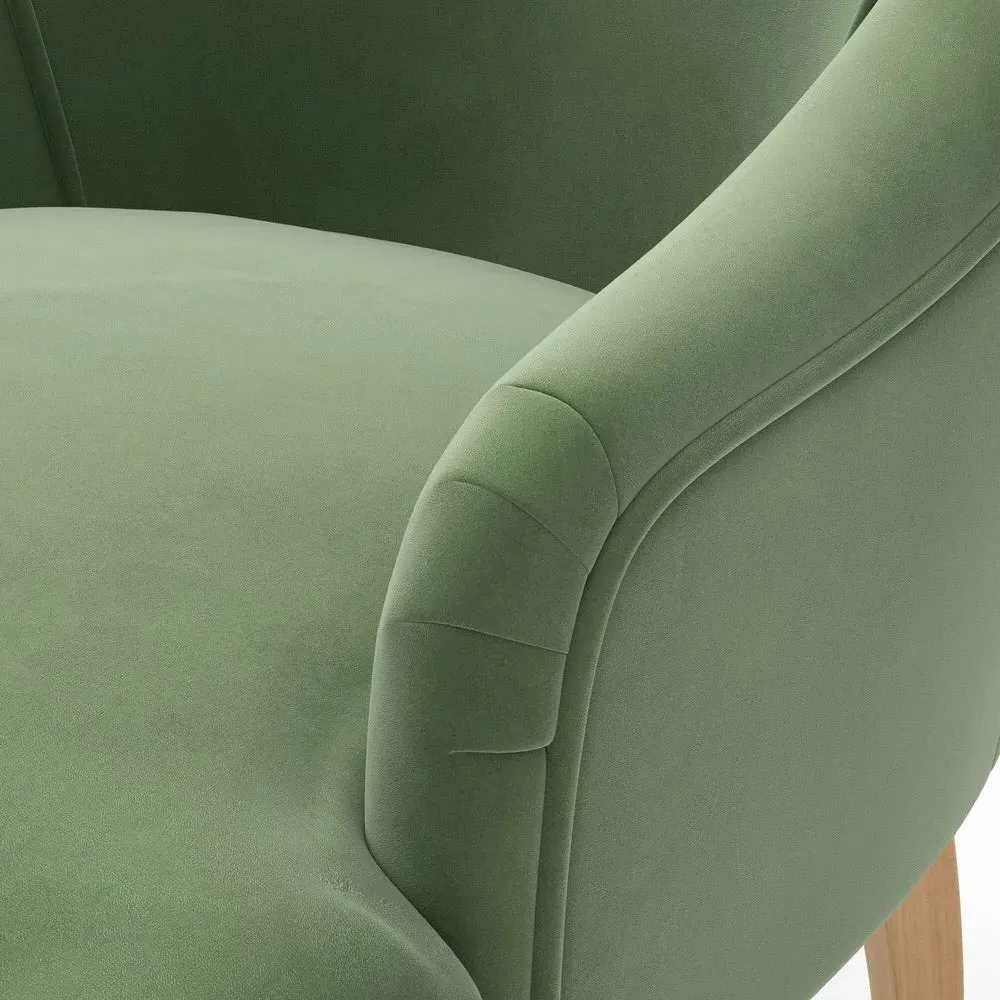 Charlotte Armchair - Green, Velvet