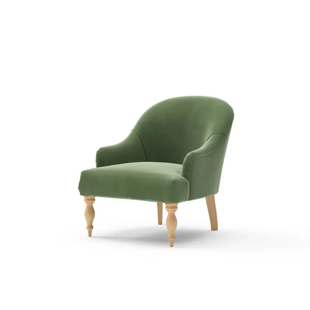 Charlotte Armchair - Green, Velvet