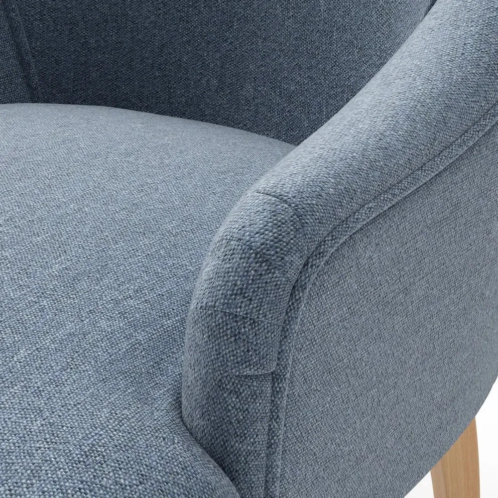 Charlotte Armchair - Indigo, Rustic Weave