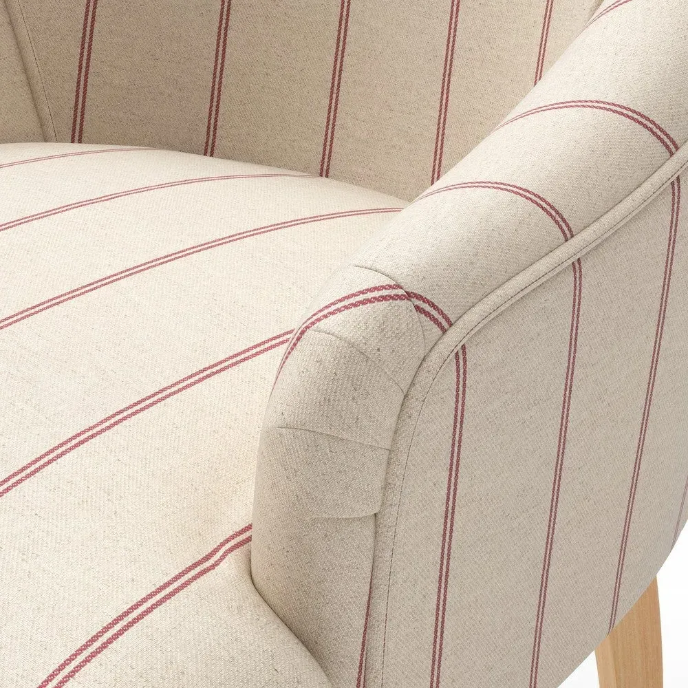 Charlotte Armchair - Raspberry, Compton Stripe