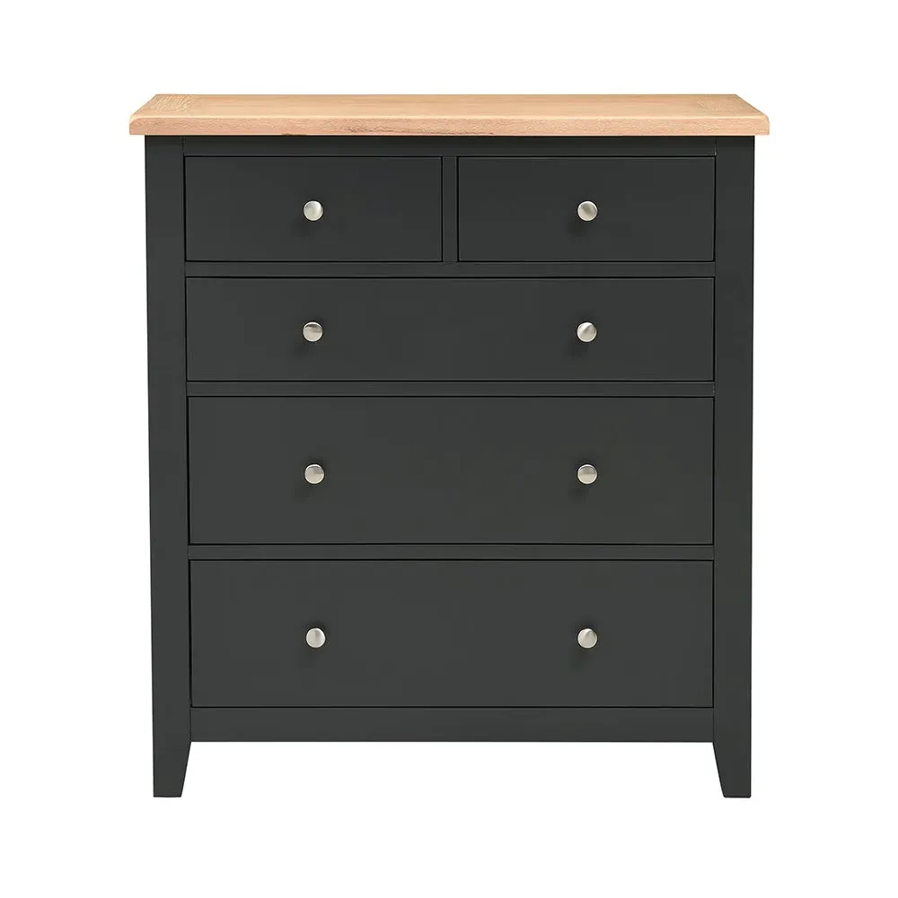 5 Drawer Chest - Charcoal, Oak