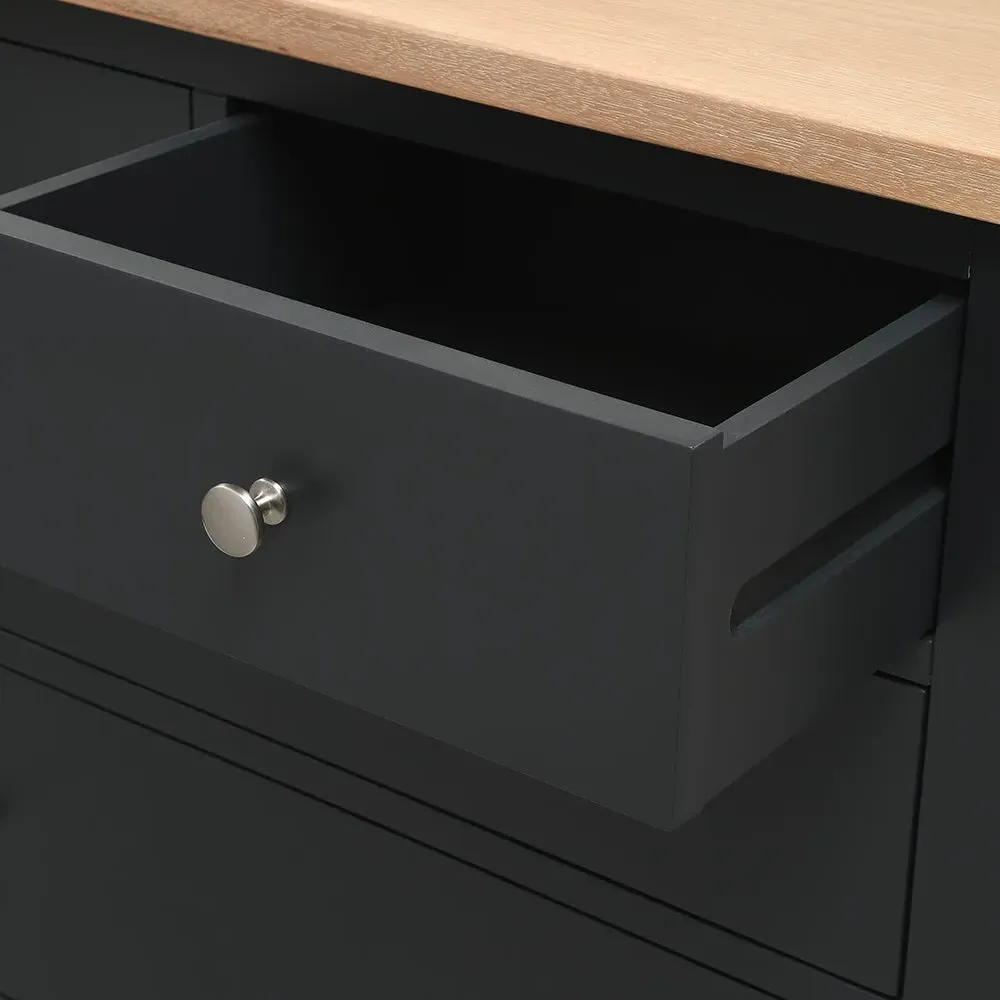 5 Drawer Chest - Charcoal, Oak