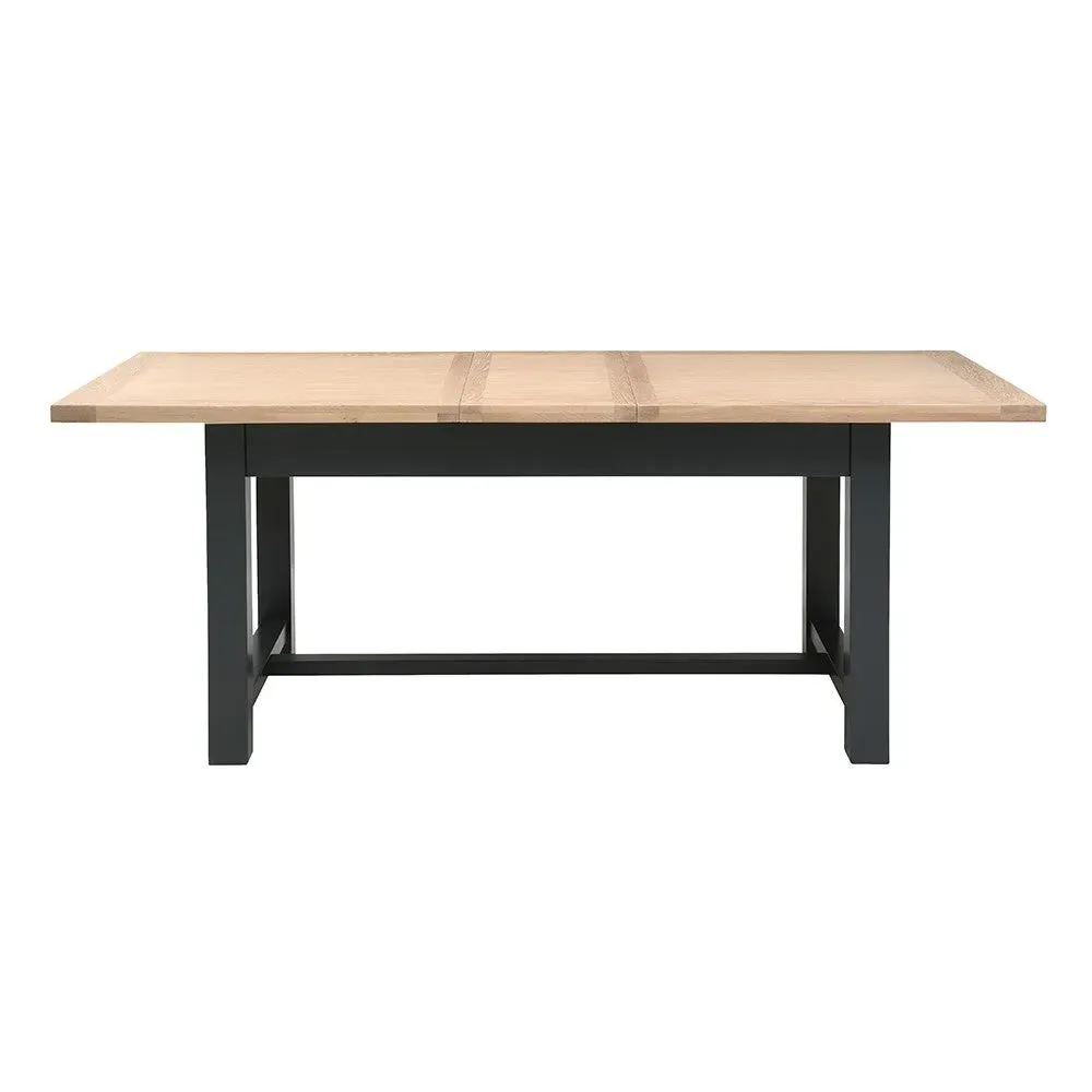 6-10 Seater Dining Table and 6 Chairs Set - Charcoal, Oak