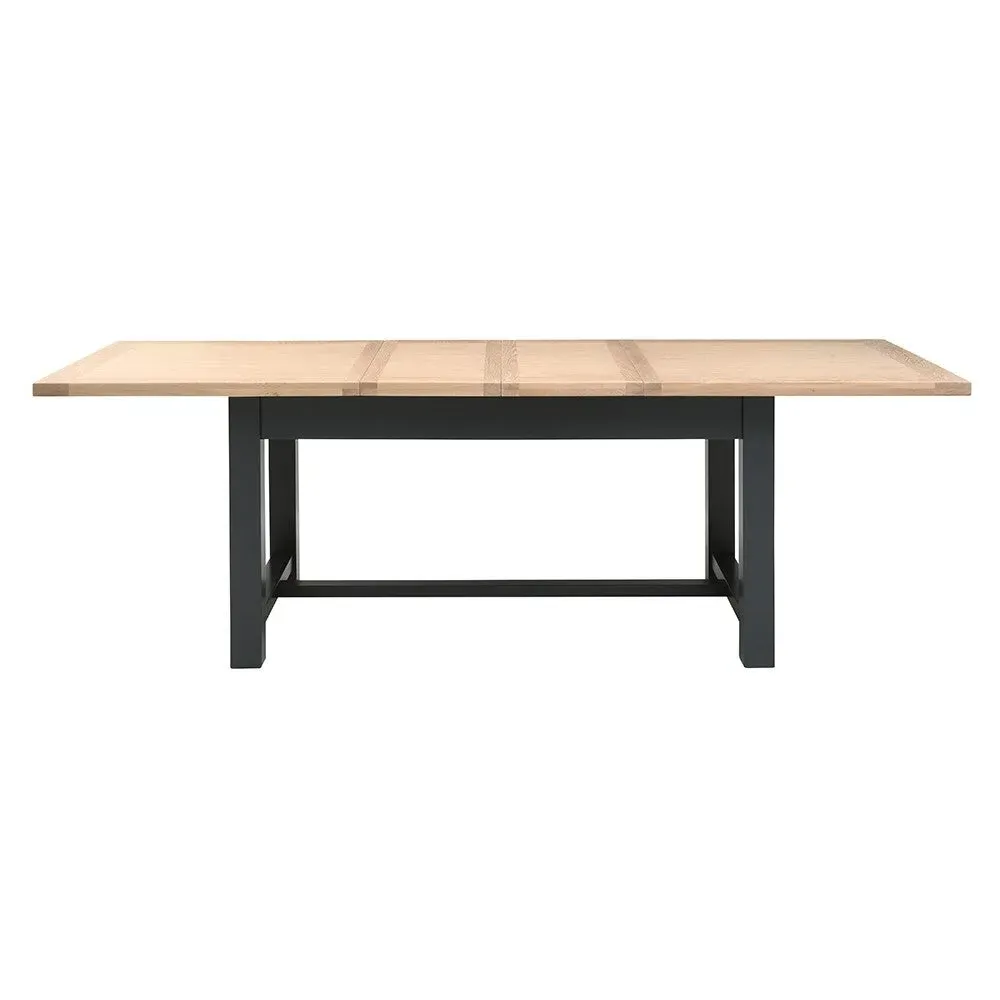 6-10 Seater Extending Dining Table - Charcoal, Oak