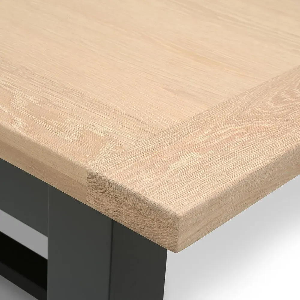 6-10 Seater Extending Dining Table - Charcoal, Oak