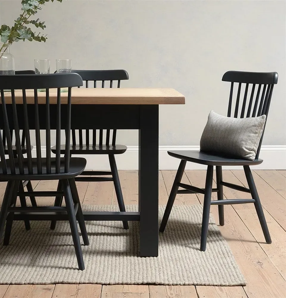 6-10 Seater Extending Dining Table - Charcoal, Oak