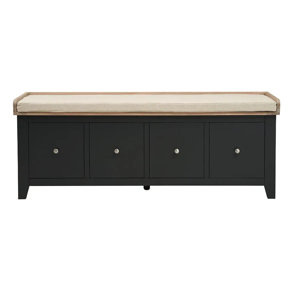 Chester 4 Drawer Shoe Bench - Charcoal