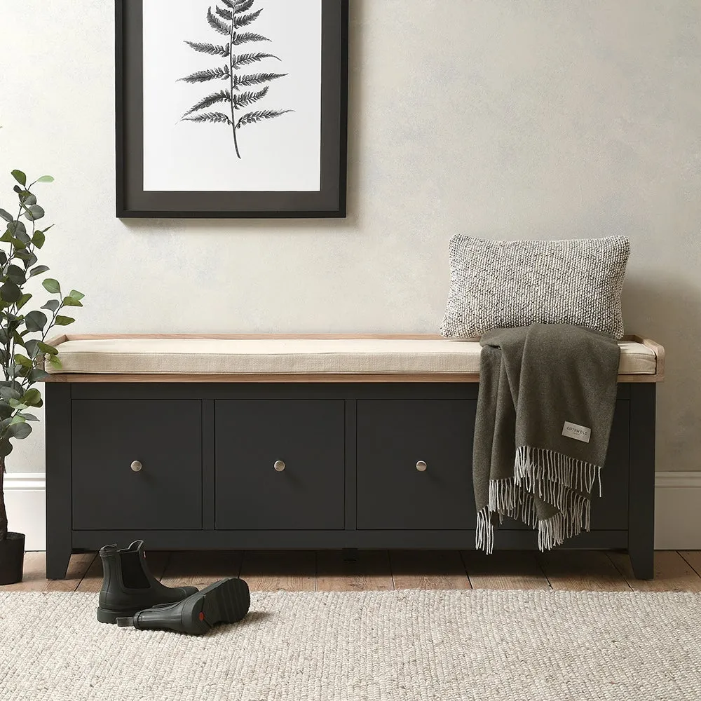 Chester 4 Drawer Shoe Bench - Charcoal