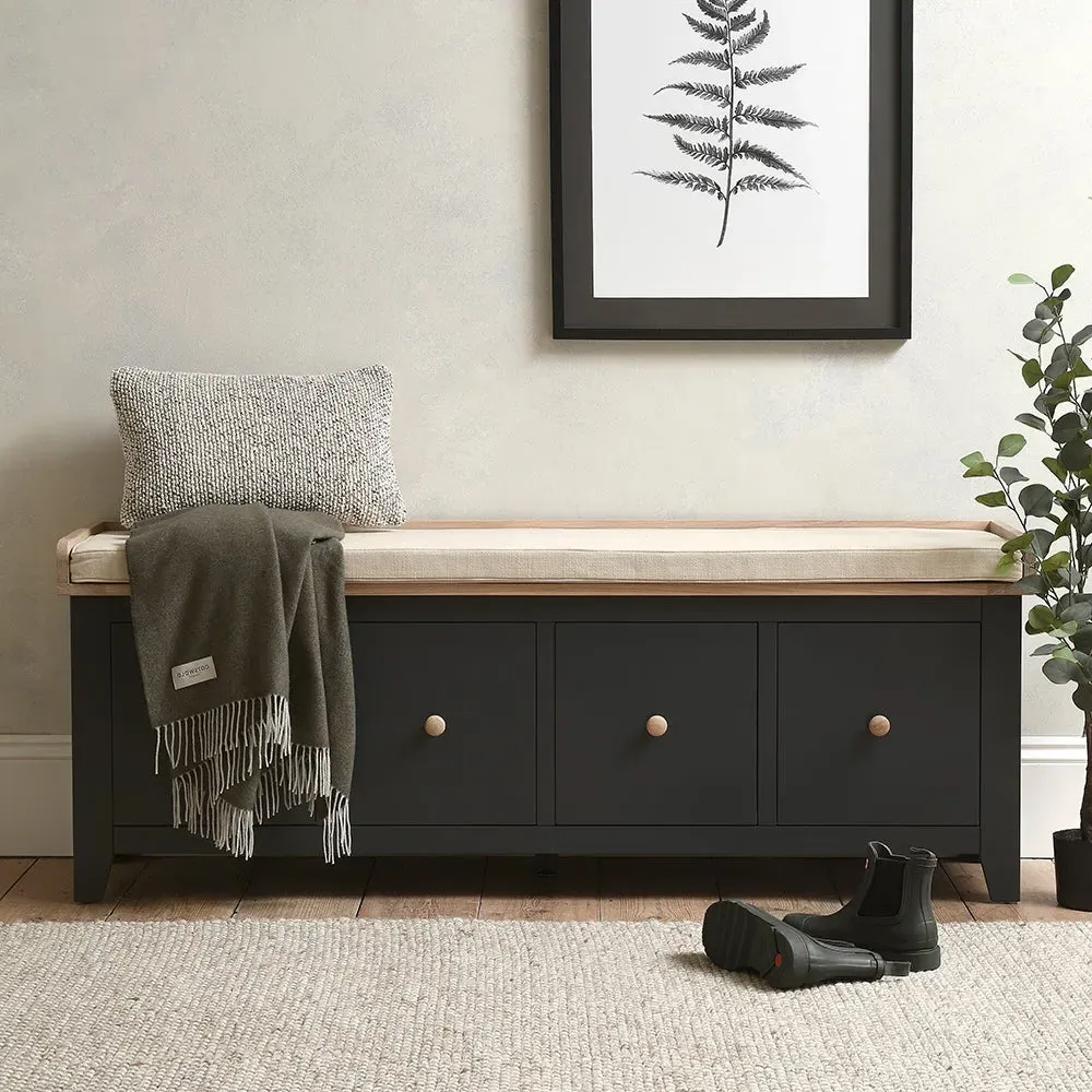 Chester 4 Drawer Shoe Bench - Charcoal image