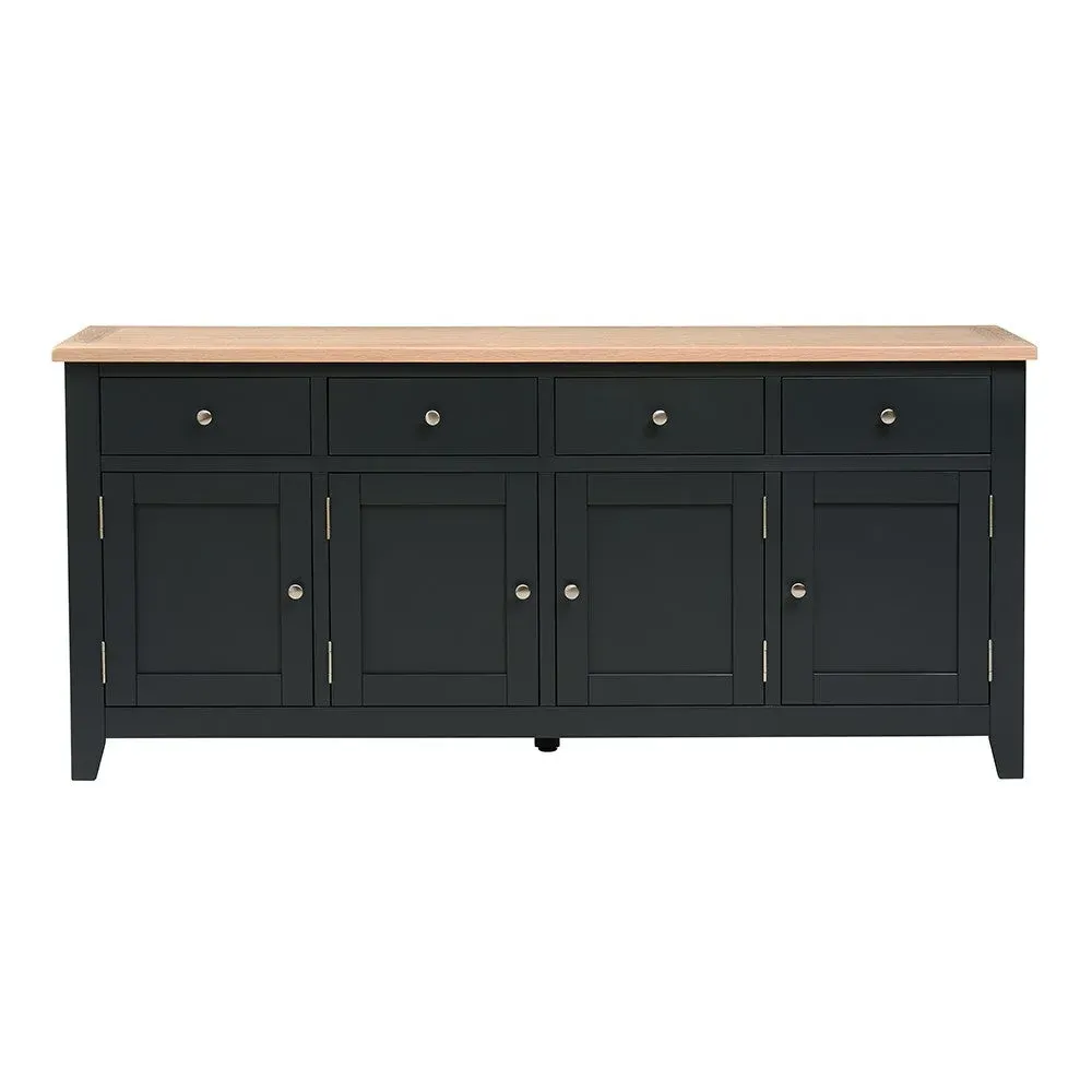 Chester Charcoal Extra Large Sideboard - Charcoal, Oak