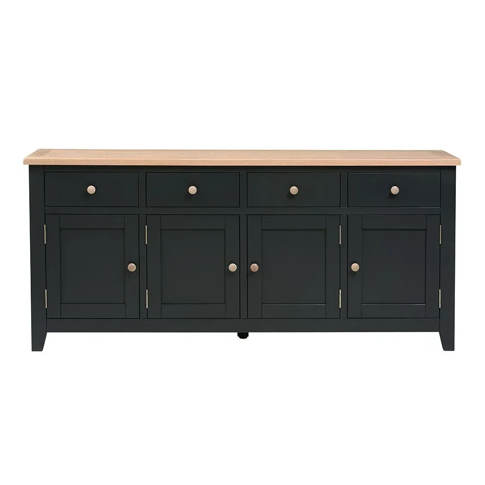 Chester Charcoal Extra Large Sideboard - Charcoal, Oak