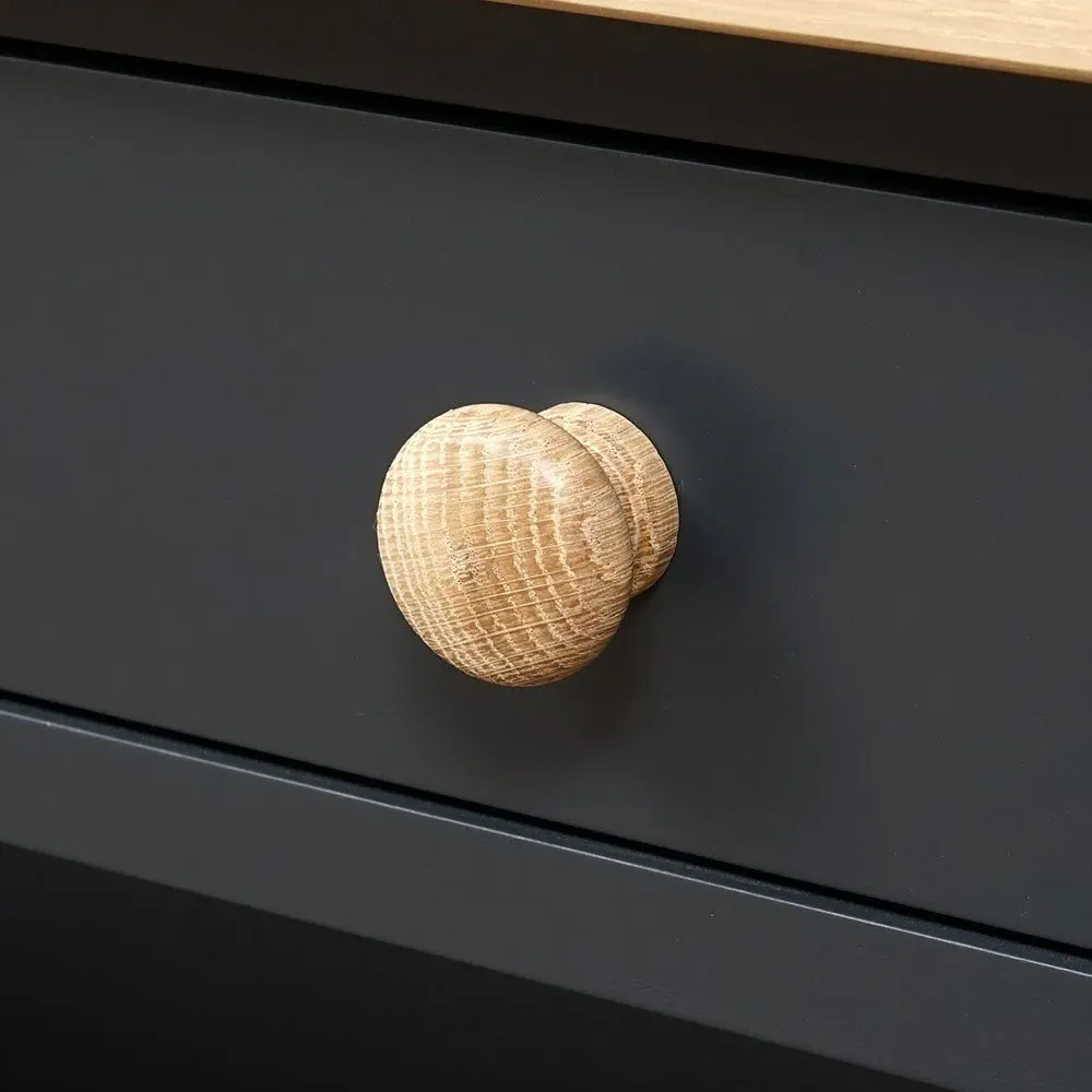 Chester Coffee Table with Drawers - Charcoal, Oak