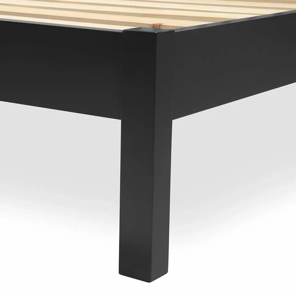 Chester Double Bed - Charcoal, Oak