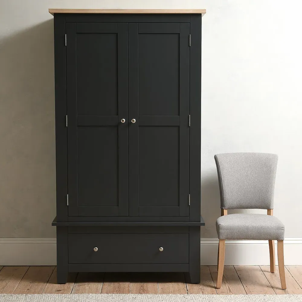 Chester Double Wardrobe - Charcoal