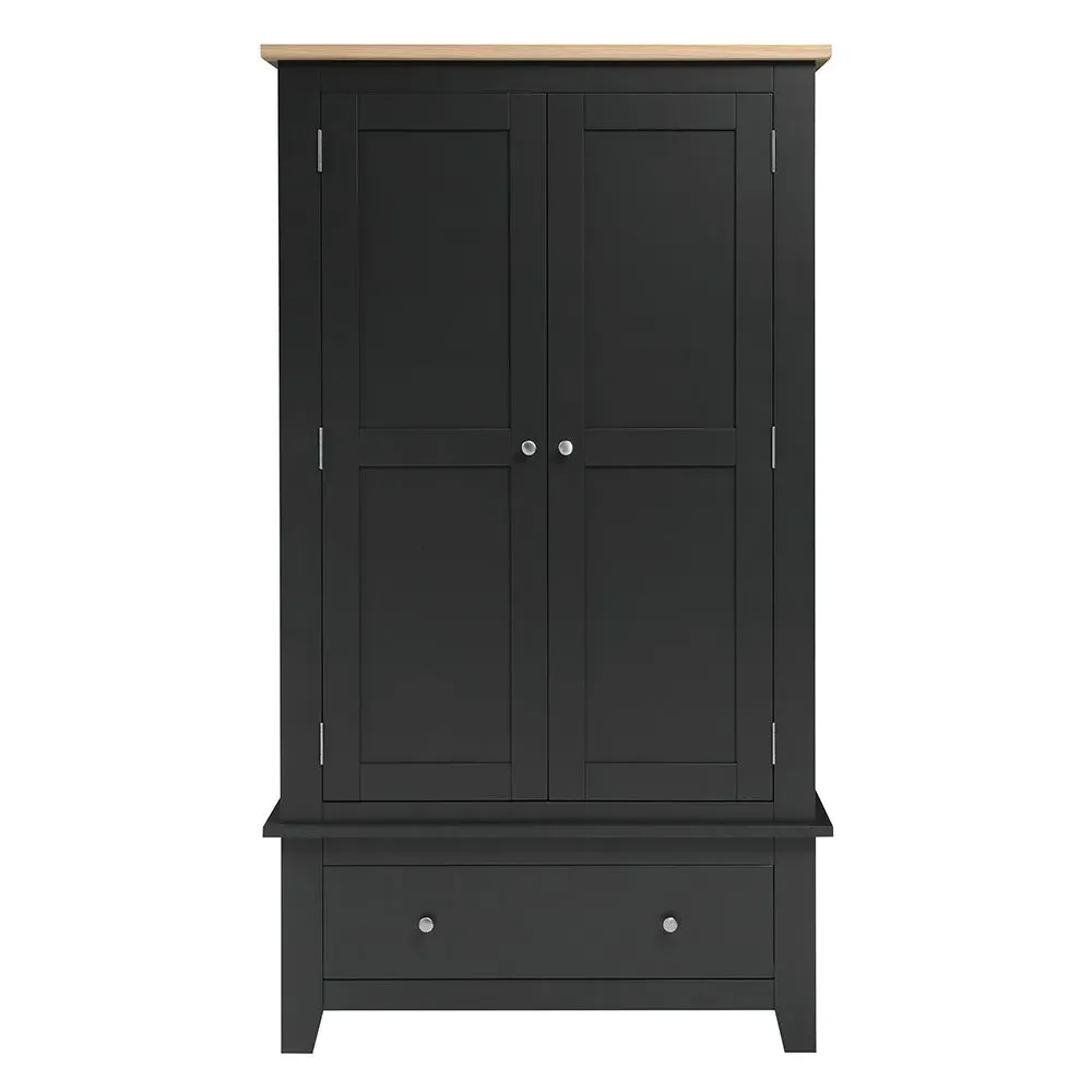Chester Double Wardrobe - Charcoal