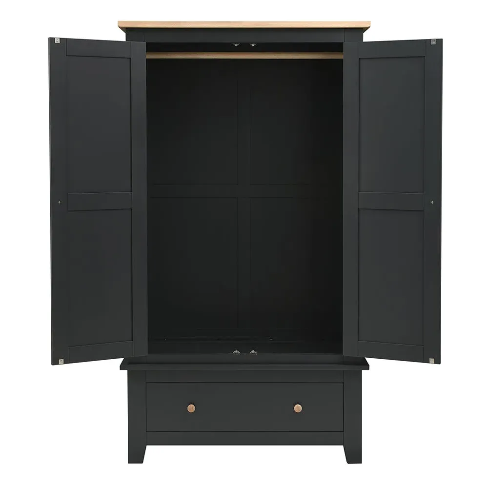 Chester Double Wardrobe - Charcoal