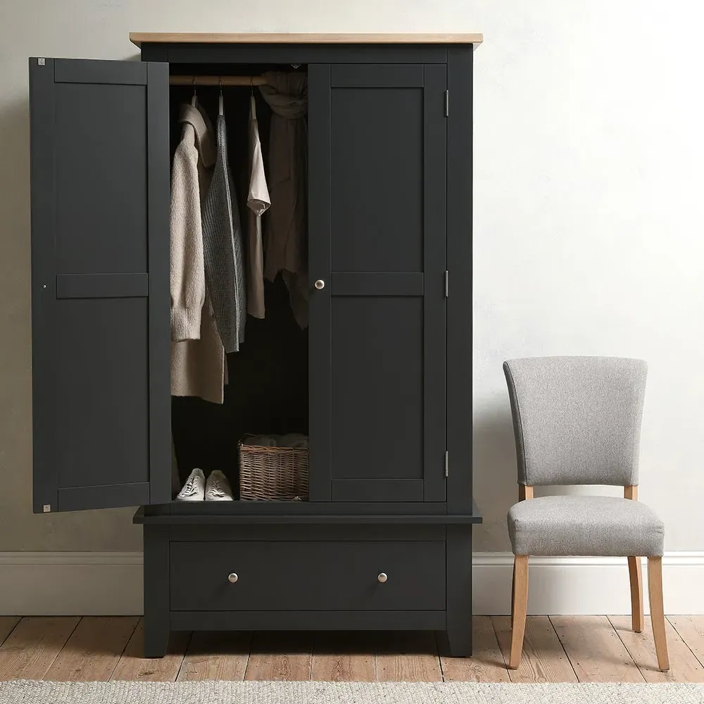 Chester Double Wardrobe - Charcoal