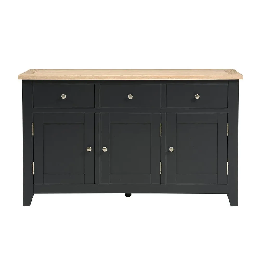 Chester Large Sideboard - Charcoal, Oak