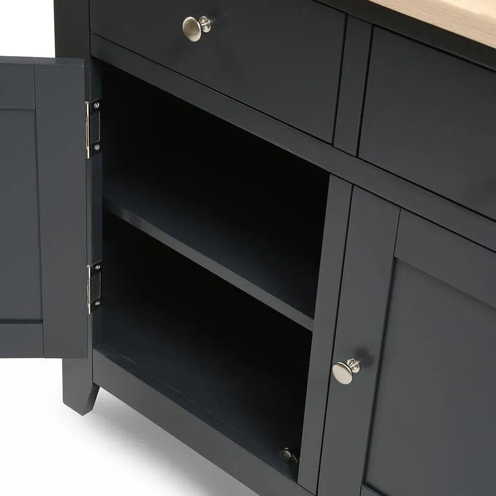 Chester Large Sideboard - Charcoal, Oak