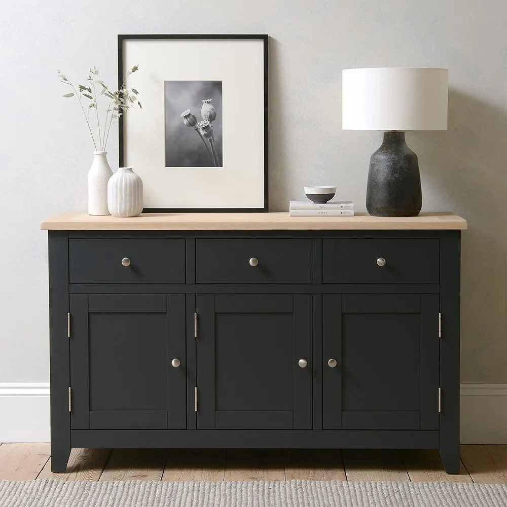 Chester Large Sideboard - Charcoal, Oak