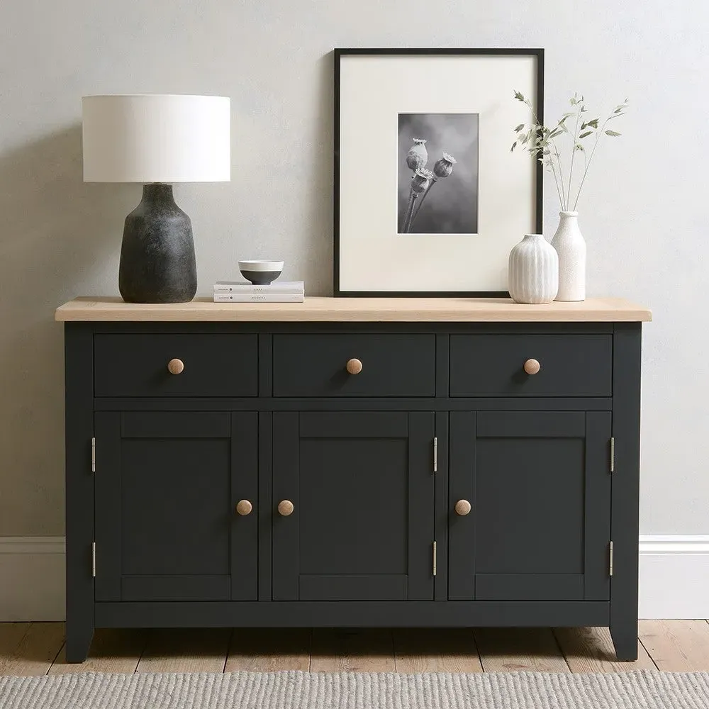 Chester Large Sideboard - Charcoal, Oak image