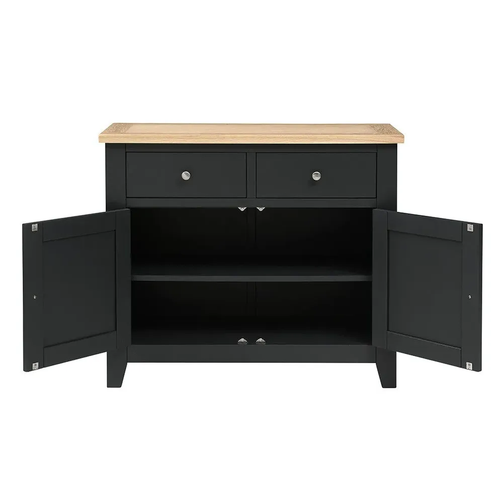 Chester Small Sideboard - Charcoal, Oak
