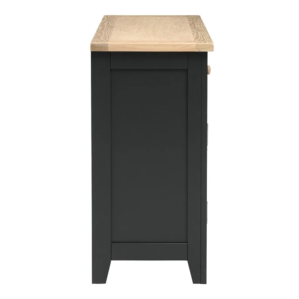 Chester Small Sideboard - Charcoal, Oak