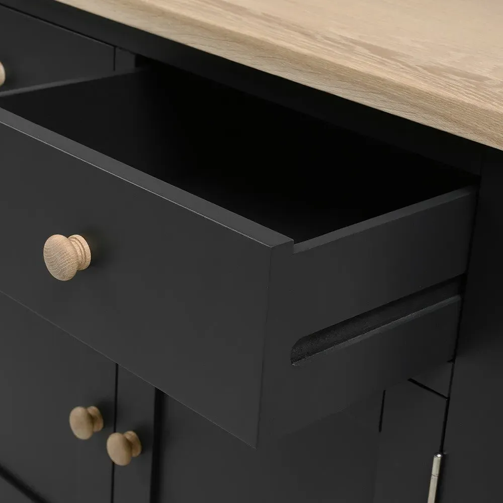 Chester Small Sideboard - Charcoal, Oak