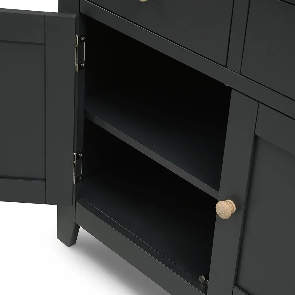 Chester Small Sideboard - Charcoal, Oak