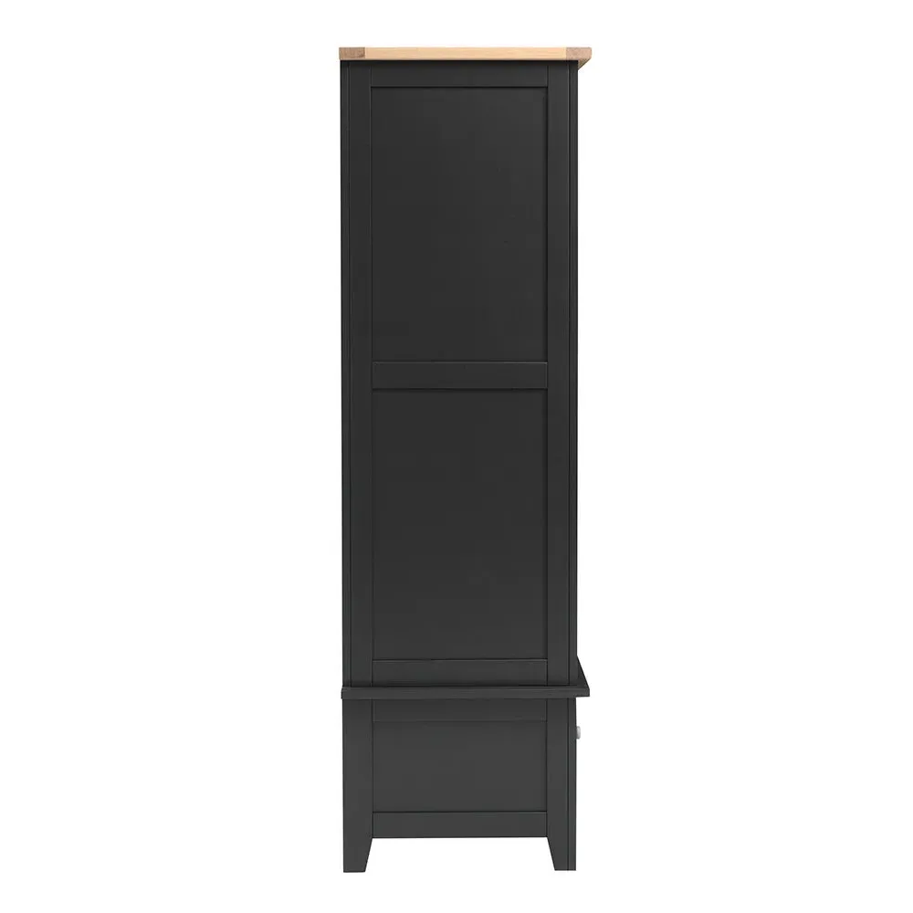 Chester Triple Wardrobe with Drawers - Charcoal, Oak